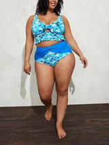 Blue Mermaid Ruffle Midkini Swim Bikini Set