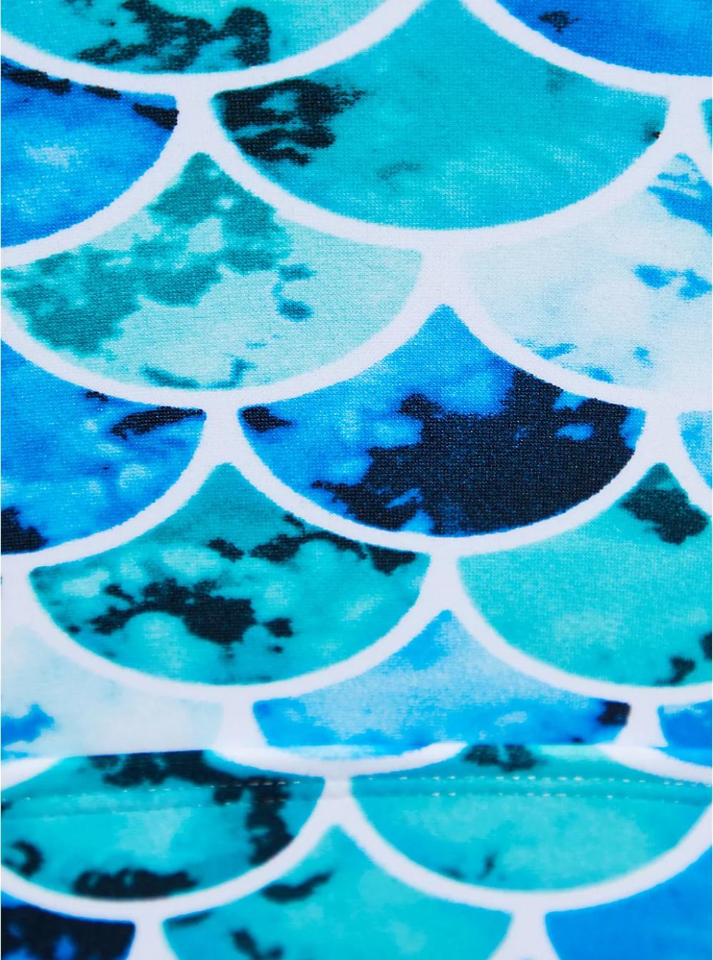 Blue Mermaid Ruffle Midkini Swim Bikini Set