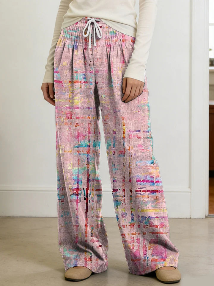 Women's Geometry Color Splicing Gradient Art Print Casual Pants