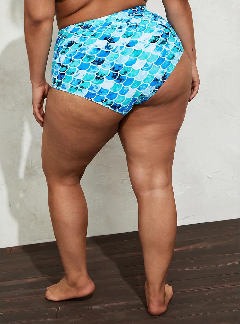 Blue Mermaid Ruffle Midkini Swim Bikini Set