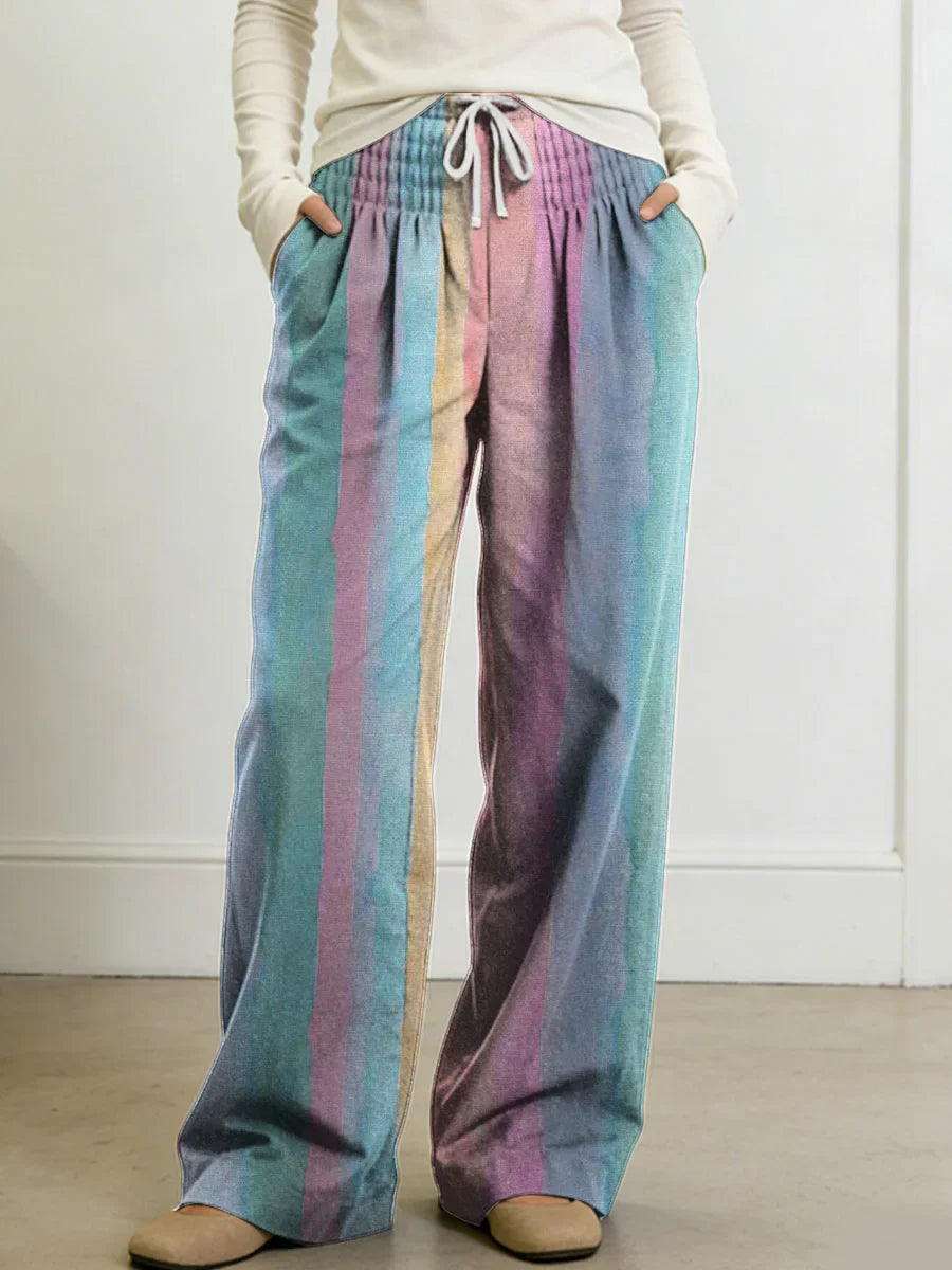 Women's Geometry Color Splicing Gradient Art Print Casual Pants