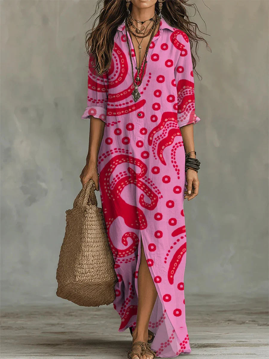 Women's Octopus Pattern-printed Casual Long Dress