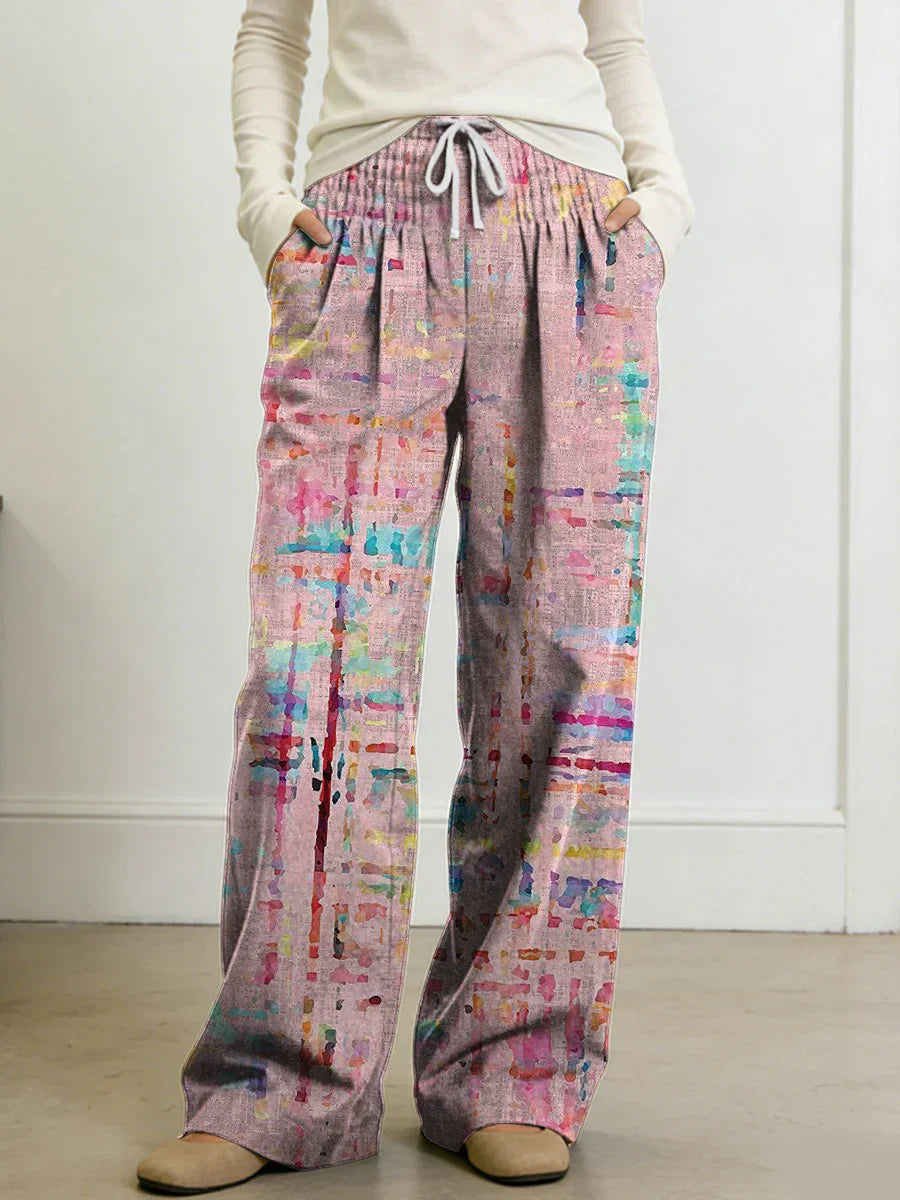 Women's Geometry Color Splicing Gradient Art Print Casual Pants