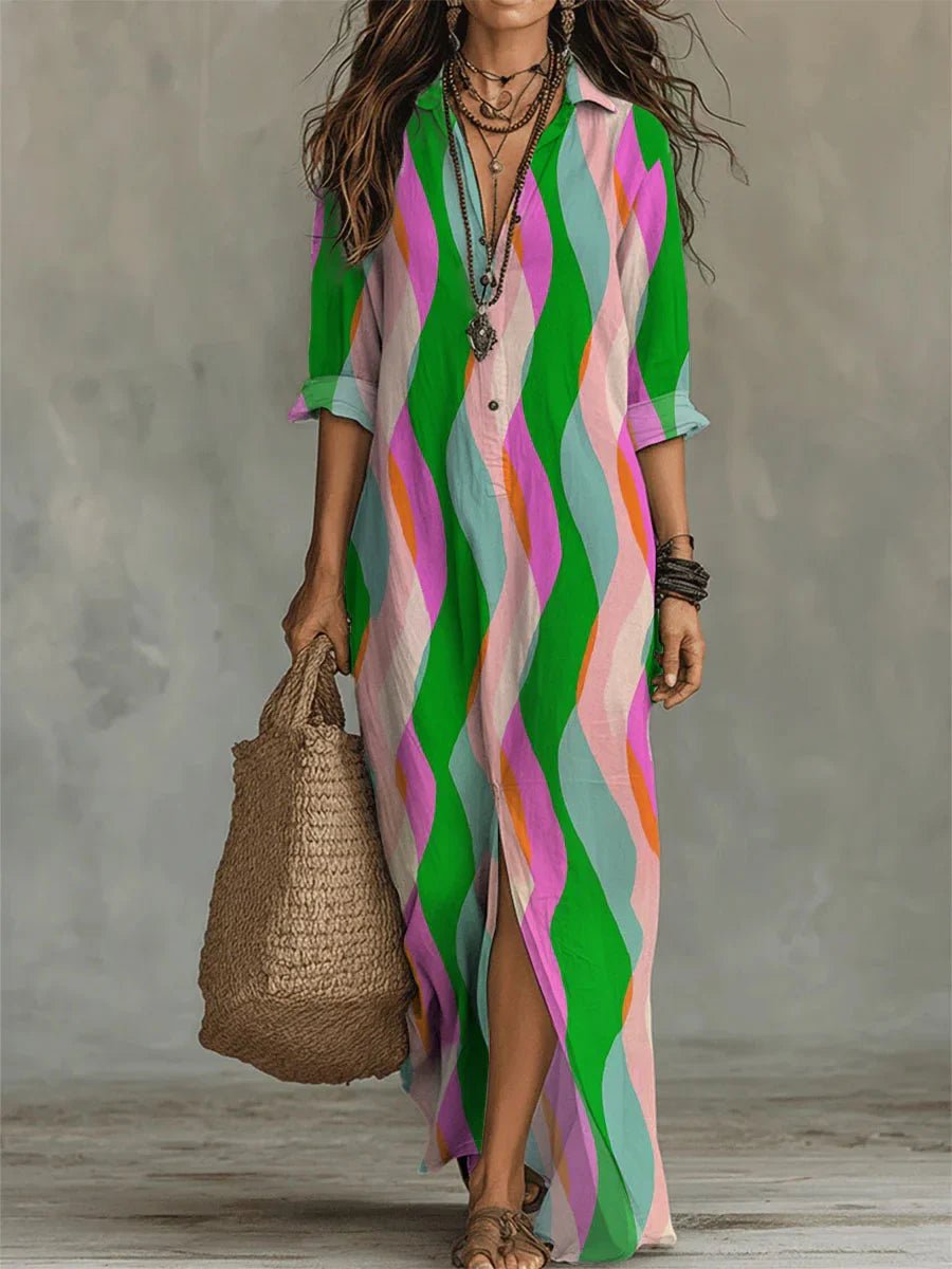 Women's Geometry Pattern-printed Casual Long Dress