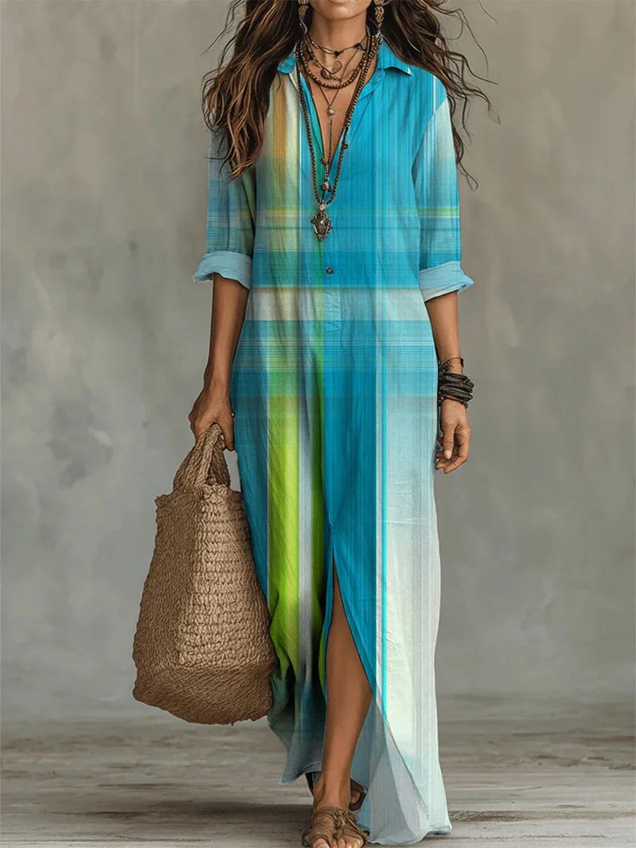 Women's Geometry Pattern-printed Casual Long Dress