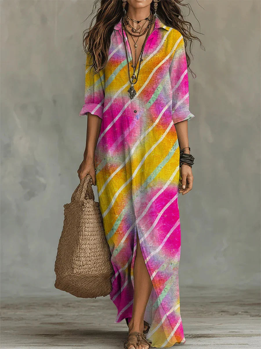 Women's Geometry Pattern-printed Casual Long Dress