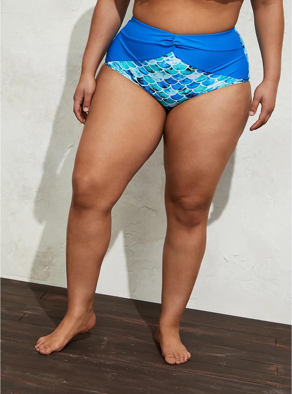 Blue Mermaid Ruffle Midkini Swim Bikini Set