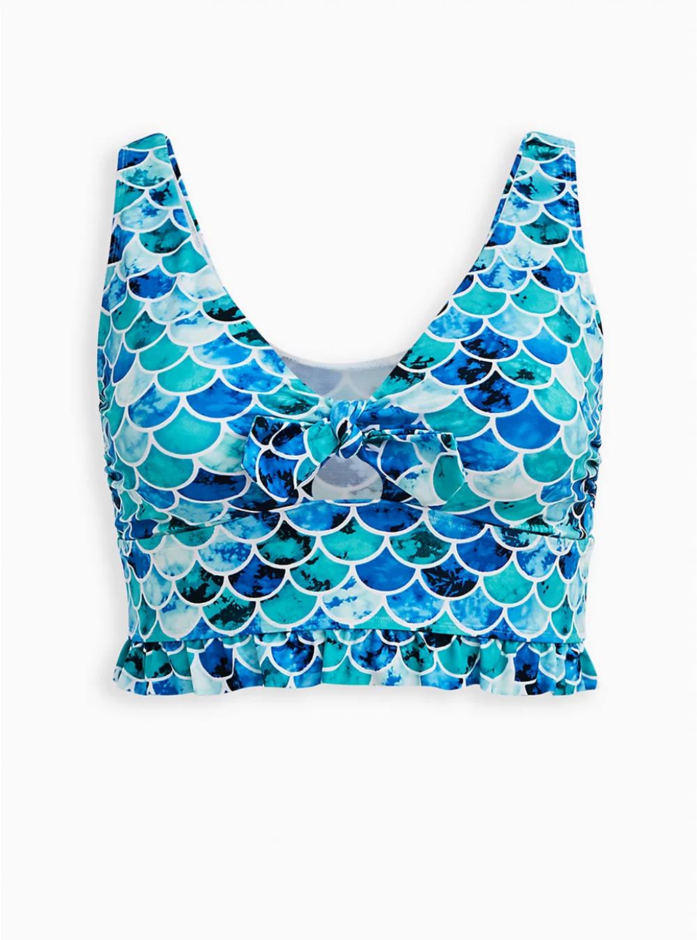 Blue Mermaid Ruffle Midkini Swim Bikini Set