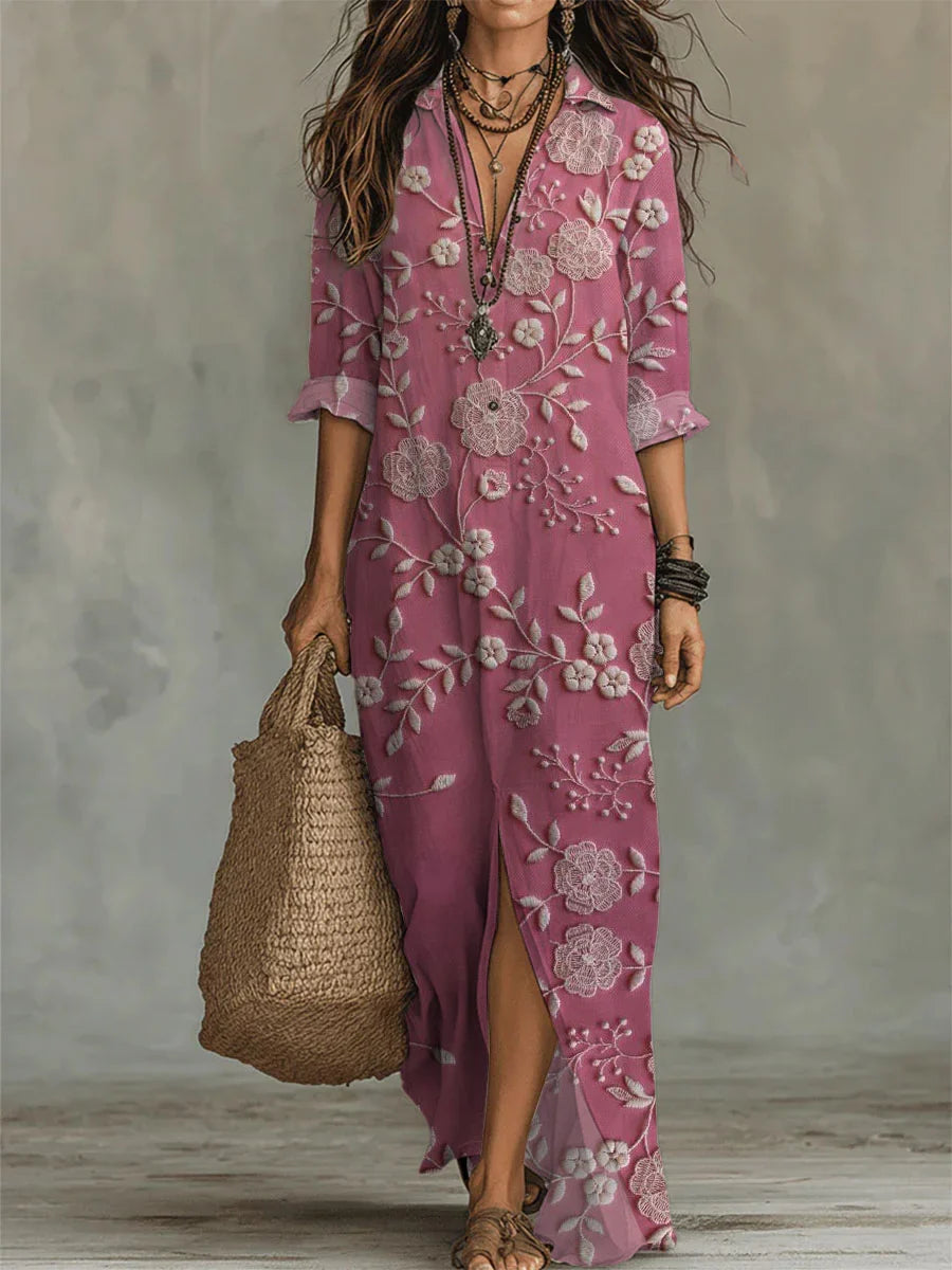 Women's Flower Pattern-printed Casual Long Dress